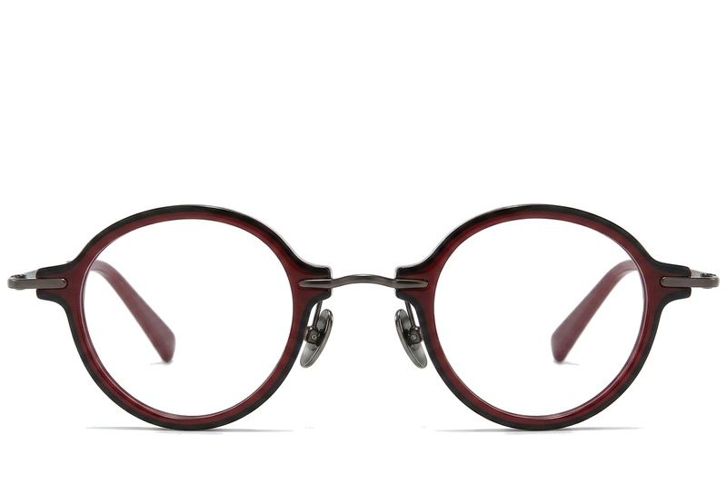 Occhiali ovali in titanio rosso #BS0218-0204