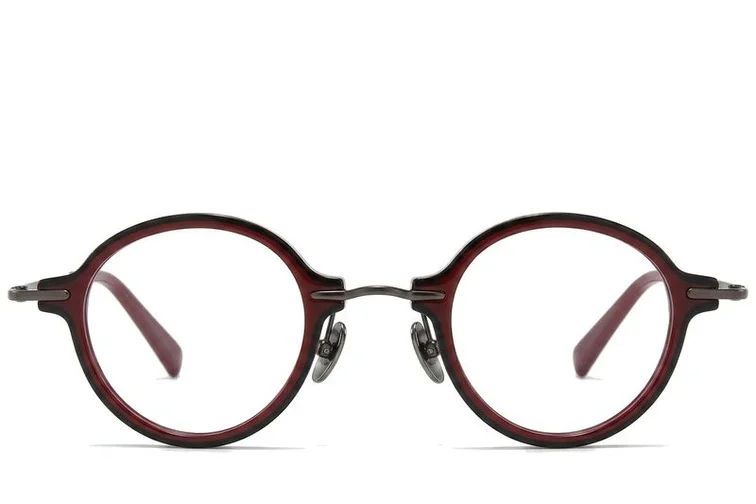 Occhiali ovali in titanio rosso #BS0218-0204