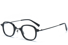 Gafas ovaladas de titanio negro #BS0218-0205