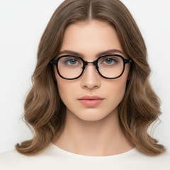 Gafas ovaladas de titanio negro #BS0218-0205