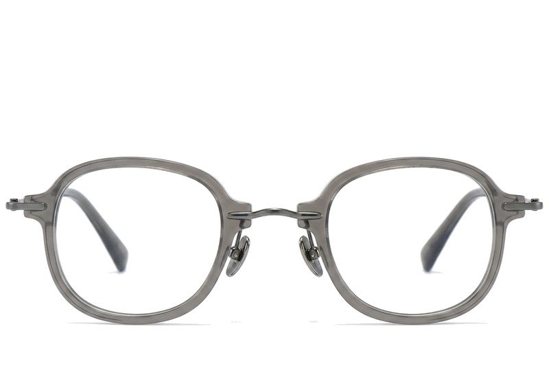 Gafas de titanio gris ovaladas #BS0218-0206