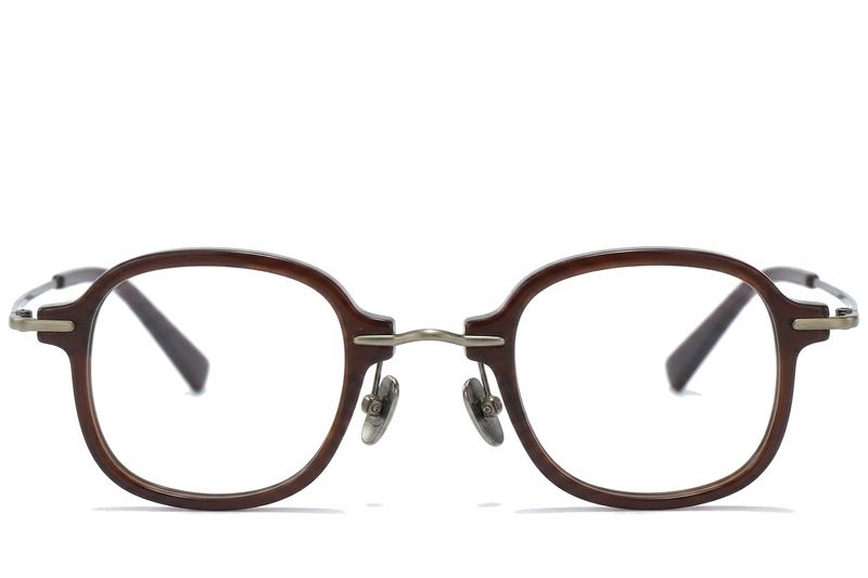 Oval Brown Titanium Glasses #BS0218-0207