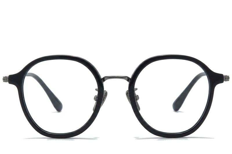 Oval Black Titanium Glasses #BS0218-0209