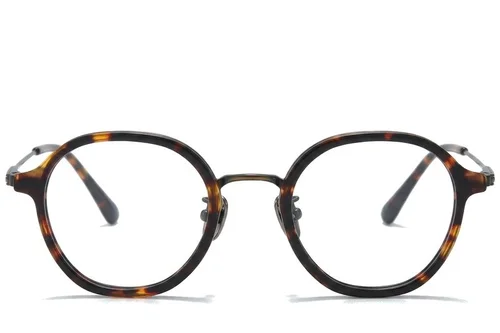 Lunettes ovales en titane écaille de tortue #BS0218-0210