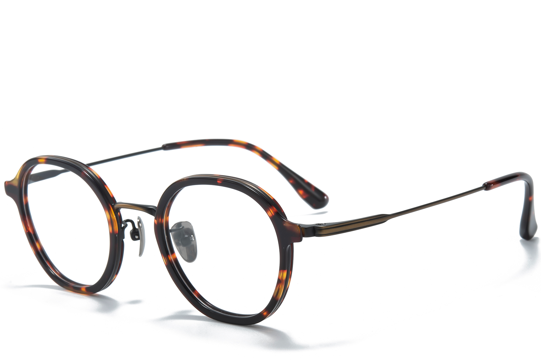 Oval Tortoiseshell Titanium Glasses #BS0218-0210