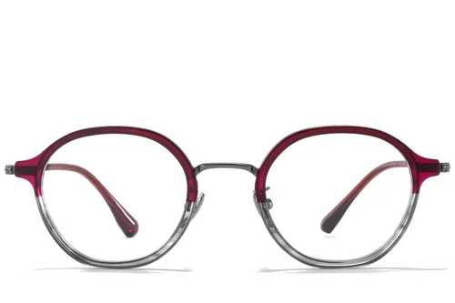 Lunettes ovales en titane rouge #BS0218-0212