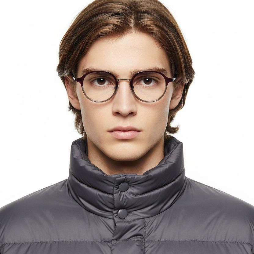 Oval Red Titanium Glasses #BS0218-0212