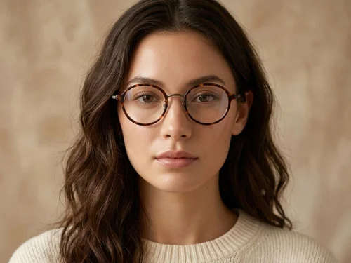 Lunettes ovales en titane écaille de tortue #BS0218-0214