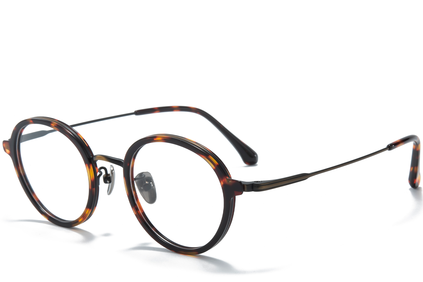 Oval Tortoiseshell Titanium Glasses #BS0218-0214