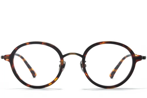 Lunettes ovales en titane écaille de tortue #BS0218-0214