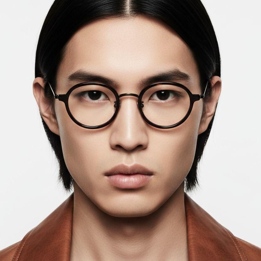 Oval Tortoiseshell Titanium Glasses #BS0218-0214