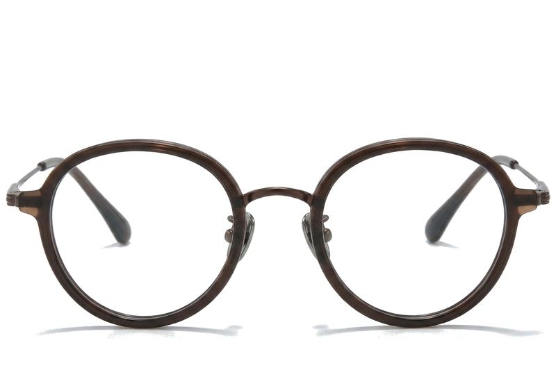 Oval Brown Titanium Glasses #BS0218-0215