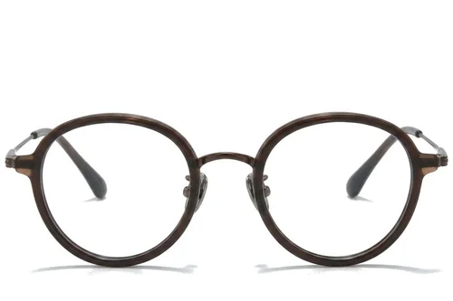 Lunettes ovales en titane brun #BS0218-0215