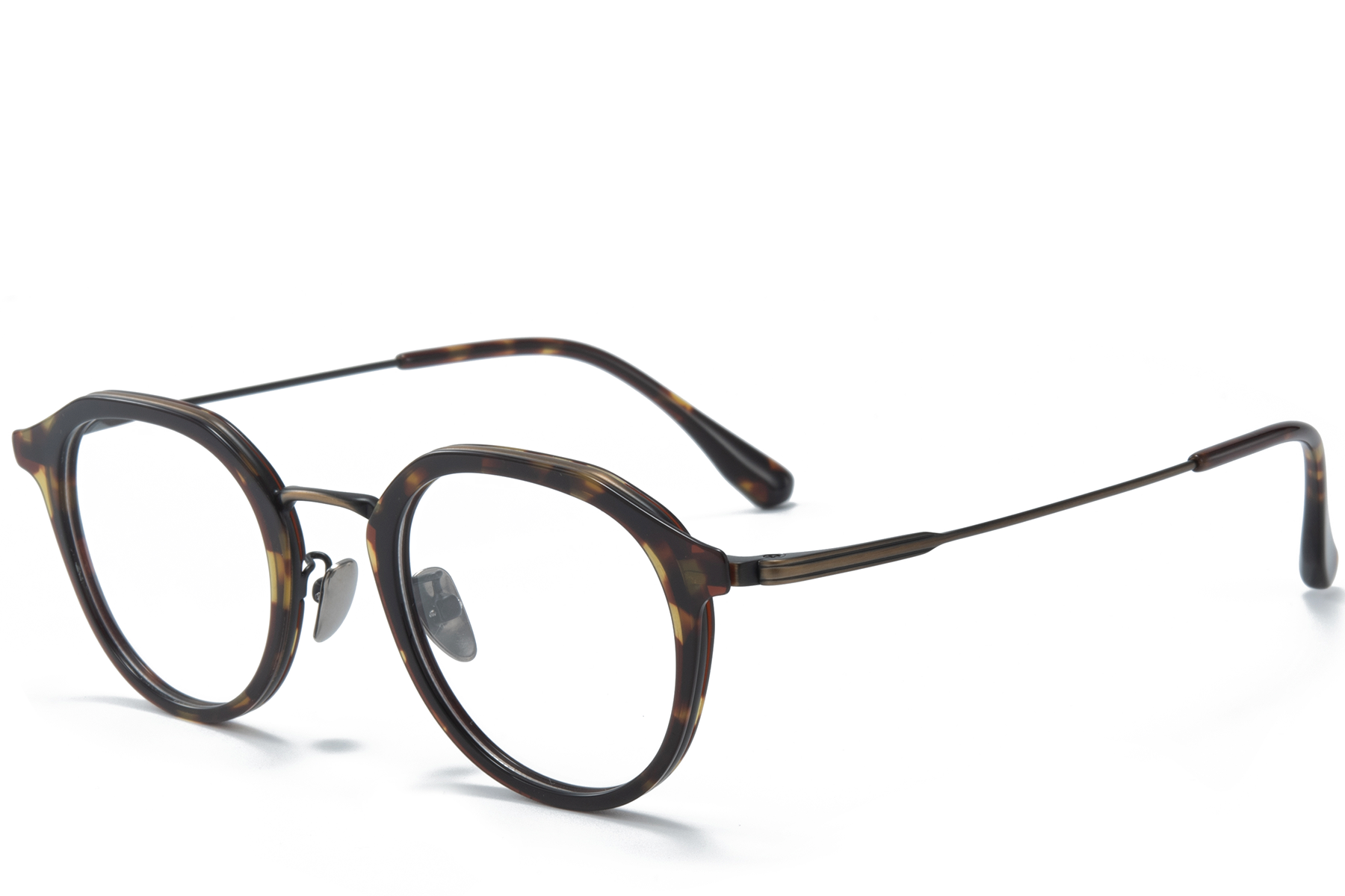 Oval Tortoiseshell Titanium Glasses #BS0218-0218