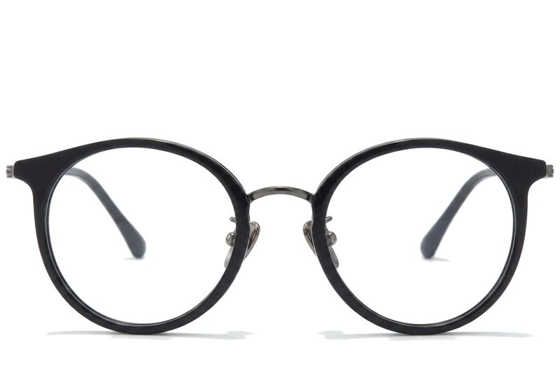 Oval Black Titanium Glasses #BS0218-0221