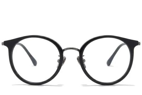 Lunettes ovales en titane noir #BS0218-0221