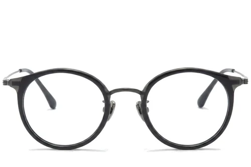 Lunettes ovales en titane noir #BS0218-0223