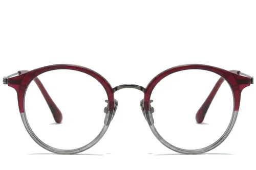 Lunettes ovales en titane rouge #BS0218-0224