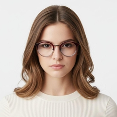 Gafas ovaladas de titanio rojo #BS0218-0224