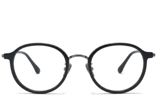 Lunettes ovales en titane noir #BS0218-0225