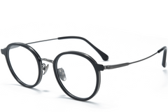 Gafas ovaladas de titanio negro #BS0218-0225