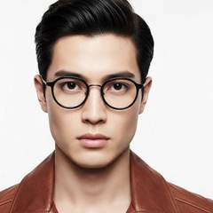 Gafas ovaladas de titanio negro #BS0218-0225