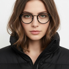 Gafas ovaladas de titanio negro #BS0218-0225