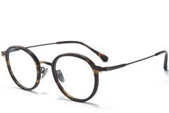 Gafas de titanio ovaladas de carey n.° BS0218-0226