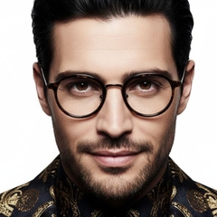 Gafas de titanio ovaladas de carey n.° BS0218-0226