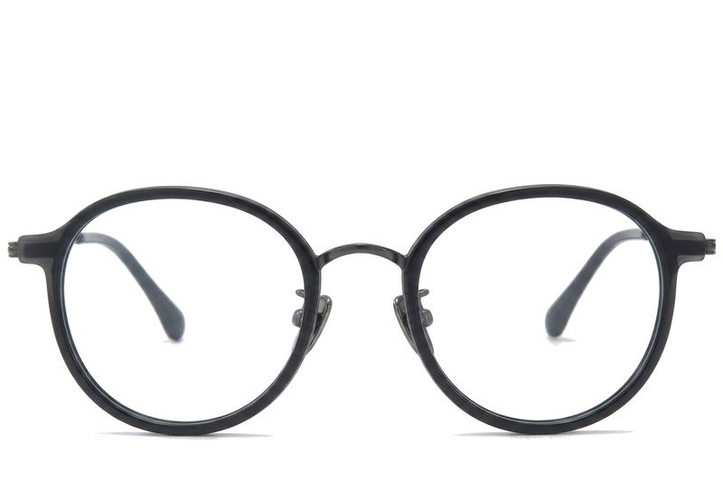 Oval Black Titanium Glasses #BS0218-0227