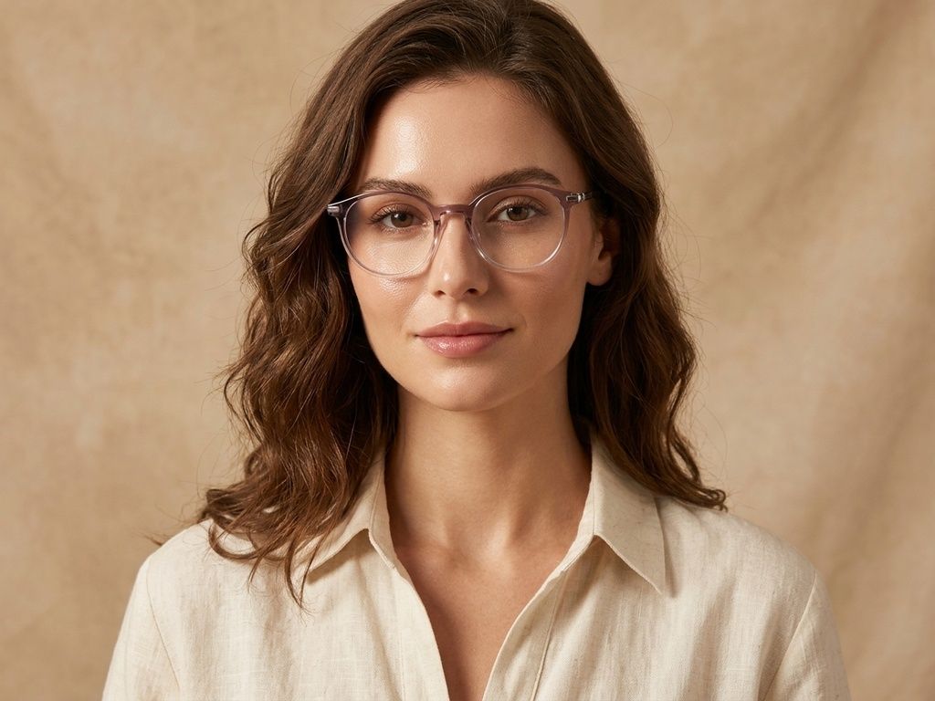 Ovale, violette Titanbrille #BS0218-0230