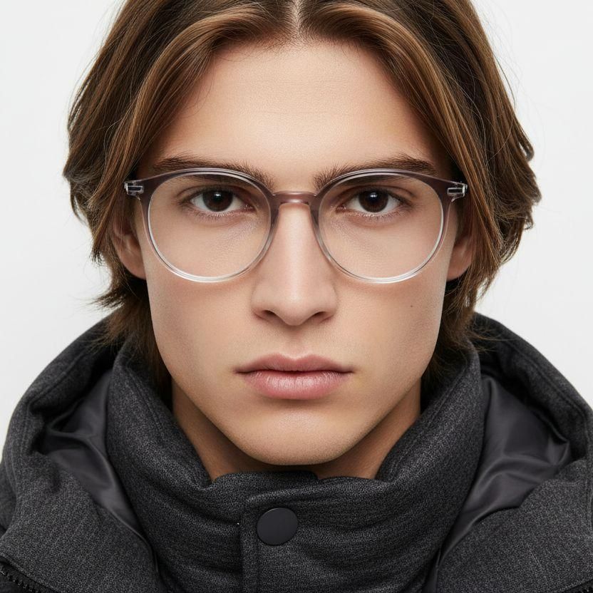 Lunettes ovales en titane violet #BS0218-0230