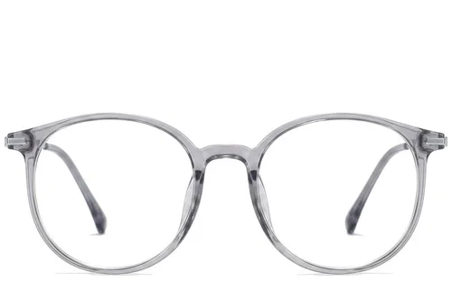 Lunettes ovales en titane gris #BS0218-0232