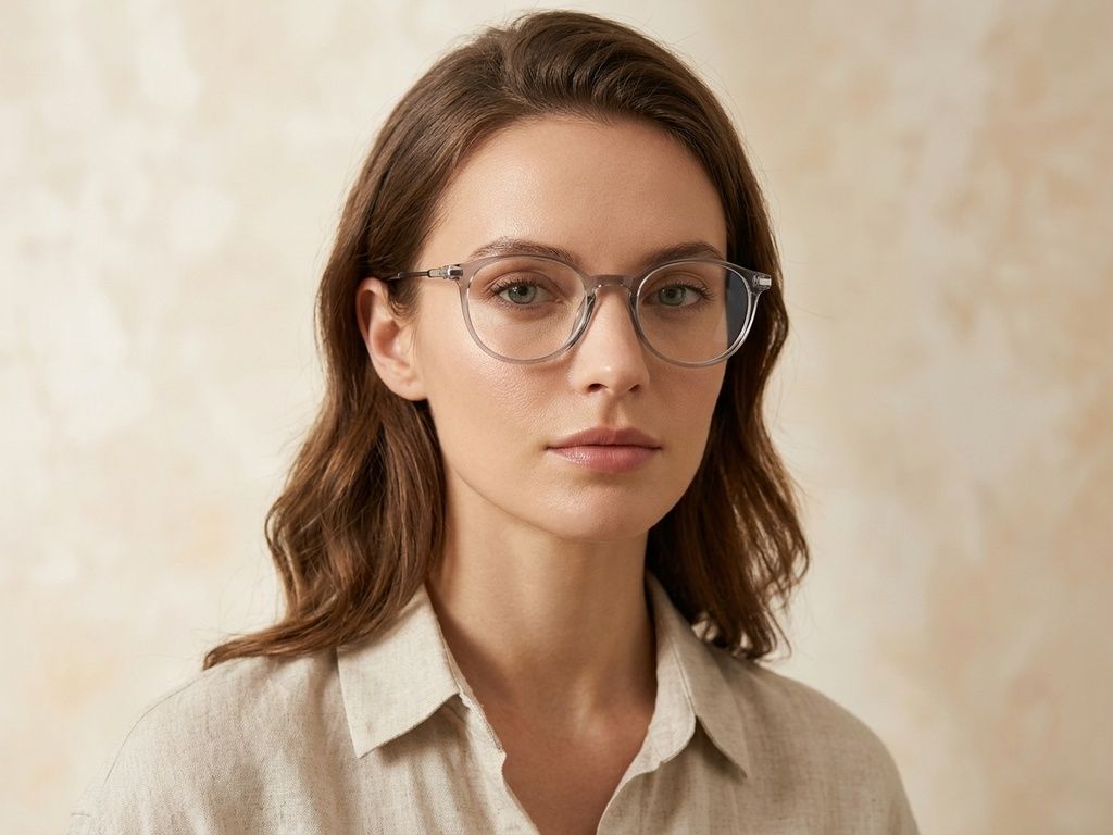 Oval Grey Titanium Glasses #BS0218-0232