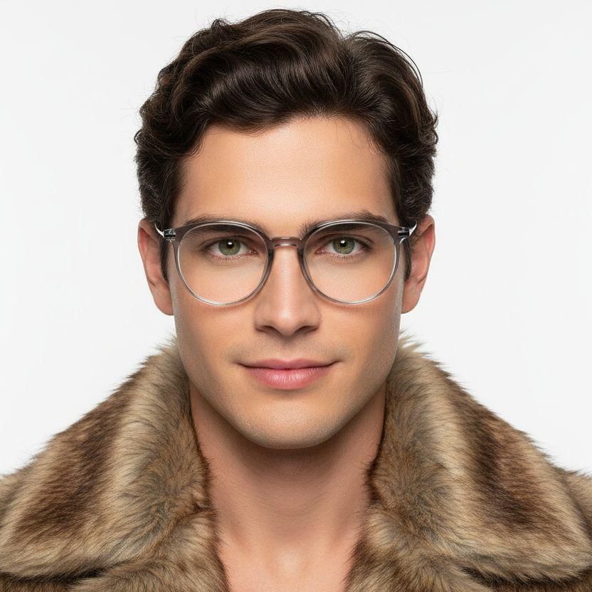 Oval Grey Titanium Glasses #BS0218-0232