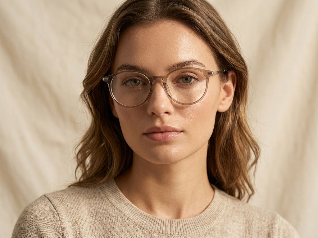 Oval Brown Titanium Glasses #BS0218-0233