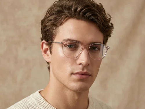 Lunettes ovales en titane brun #BS0218-0234