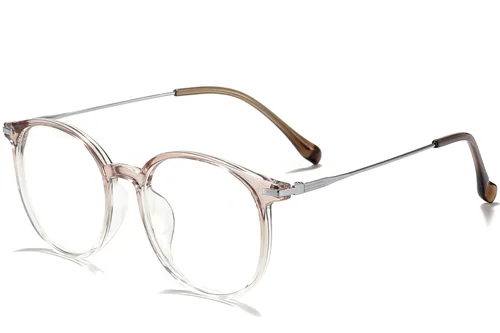 Lunettes ovales en titane brun #BS0218-0234