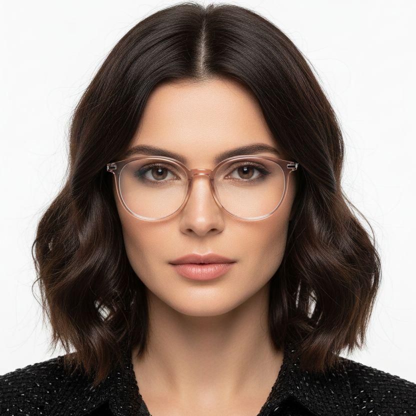 Oval Brown Titanium Glasses #BS0218-0234