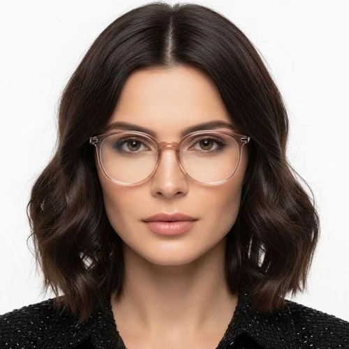 Lunettes ovales en titane brun #BS0218-0234