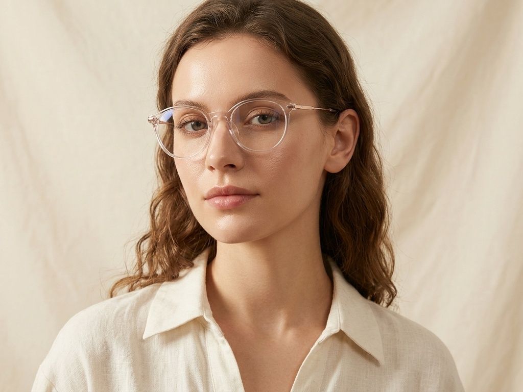 Ovale braune Titanbrille #BS0218-0235
