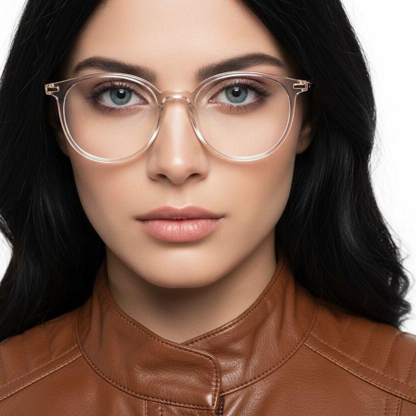 Ovale braune Titanbrille #BS0218-0235