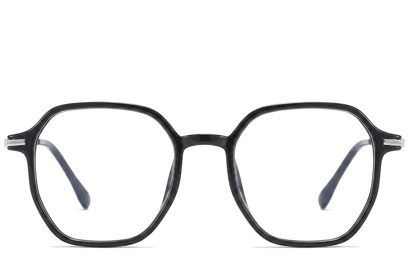 Geometrische zwarte titanium bril #BS0218-0236