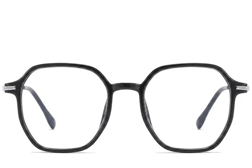 Lunettes géométriques en titane noir #BS0218-0236