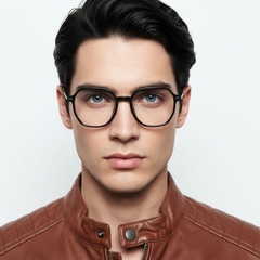 Gafas geométricas de titanio negro #BS0218-0236