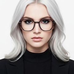 Gafas geométricas de titanio negro #BS0218-0236