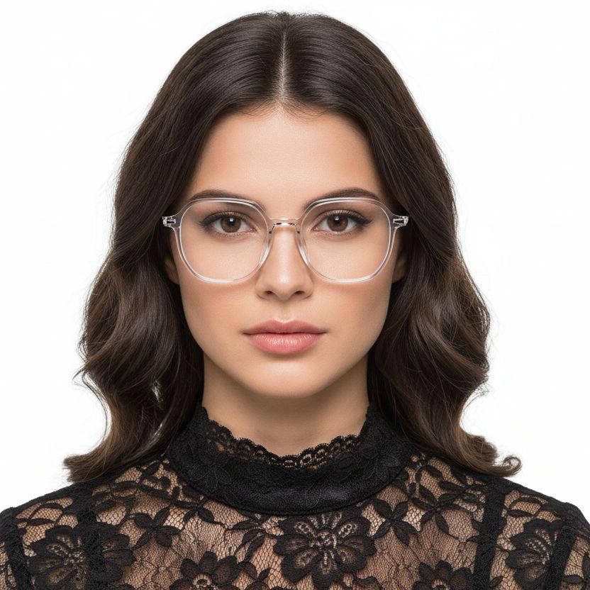 Geometrische violette Titanbrille #BS0218-0237