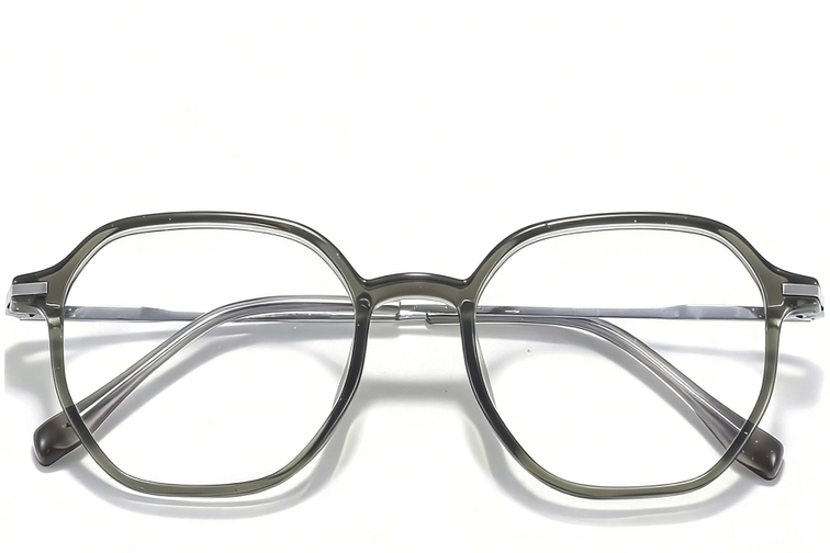 Lunettes géométriques en titane gris #BS0218-0238