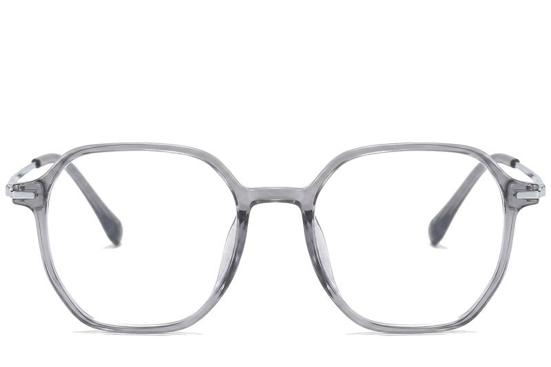 Occhiali in titanio grigio geometrico #BS0218-0239