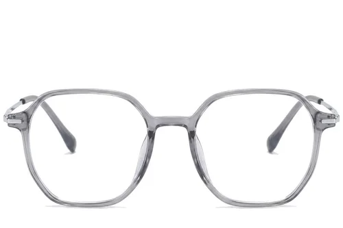 Lunettes géométriques en titane gris #BS0218-0239